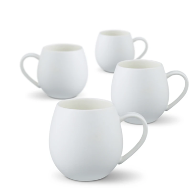 4pk matte white hug me mug