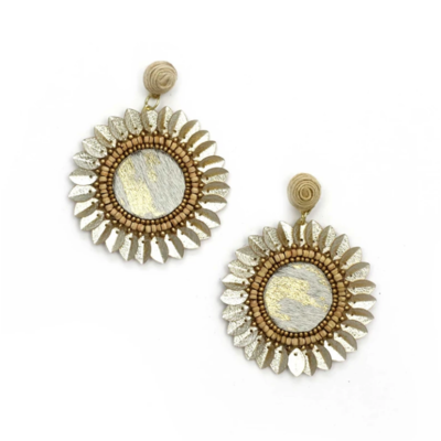 Hide Disc Statement Earrings
