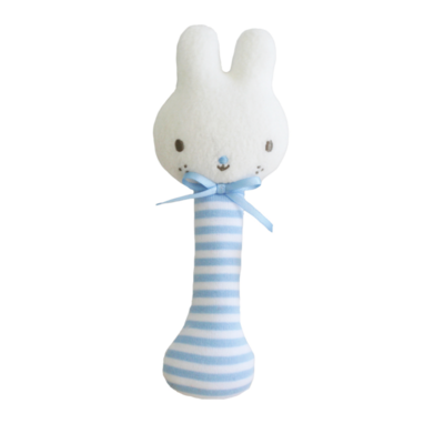 Baby Bunny Stick Rattle Blue