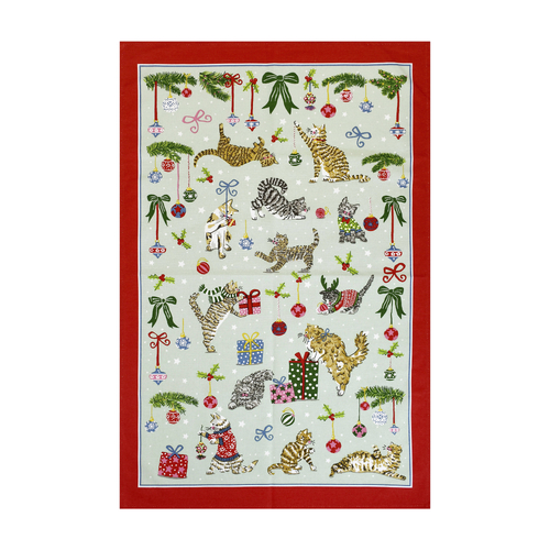 Christmas Cats Tea Towel