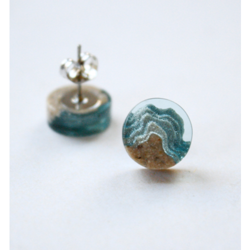 Shoal Stud Earrings Aqua