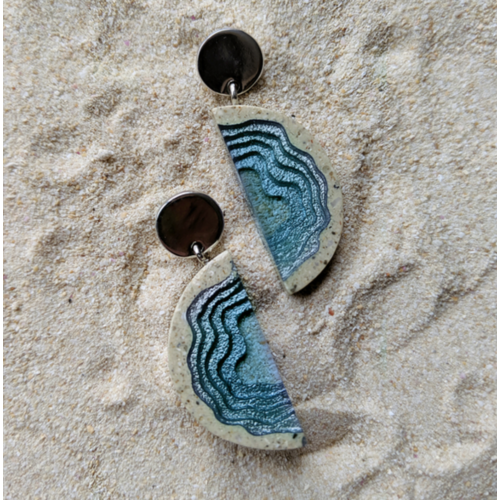 Inlet Statement Earrings Aqua