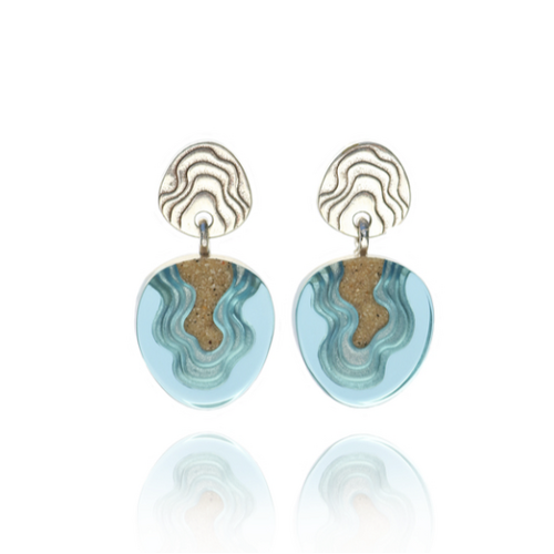 Cape Earrings Aqua