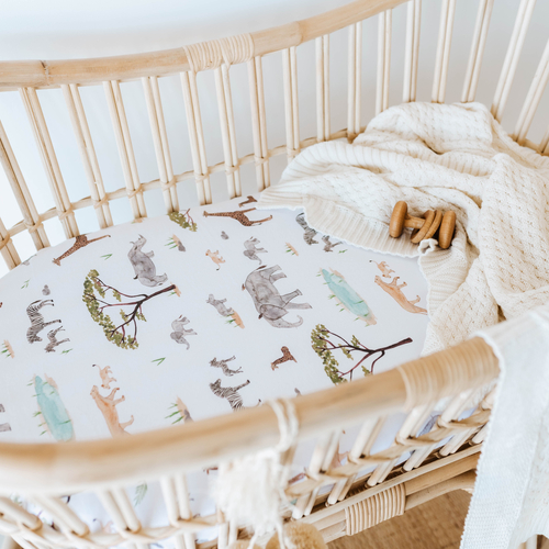 Safari Organic Bassinet Sheet