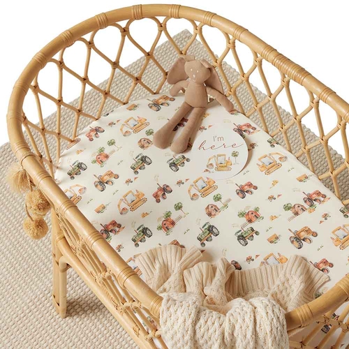 Diggers & Tractors Organic Bassinet Sheet