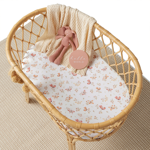 Butterfly Organic Bassinet Sheet