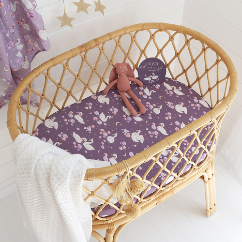 Midnight Swan Organic Bassinet Sheet