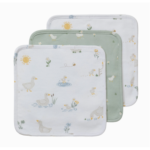 3pk Organic Wash Cloths- Goosey Goosey
