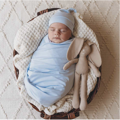 Baby Blue Jersey Wrap & Beanie