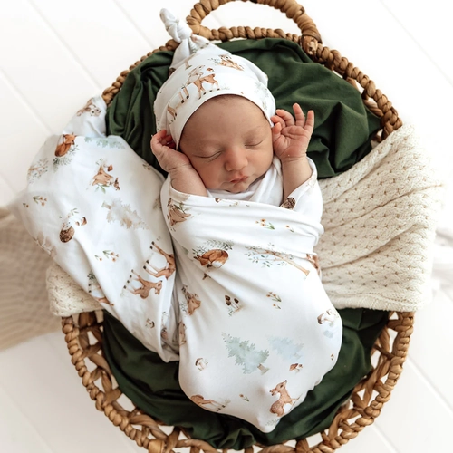Woodlands Jersey Wrap & Beanie Set