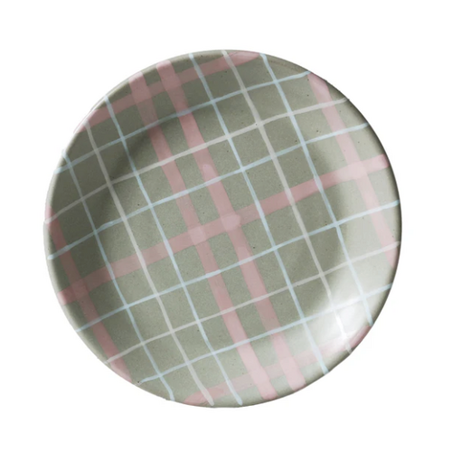 Sage + Blush Check Plate