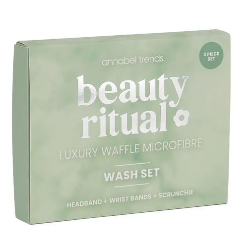 Beauty Ritual Luxury Waffle Wash Set Moss