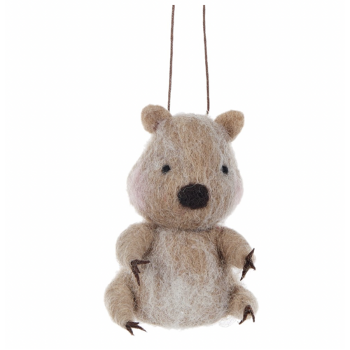 Wool Wombat Hanging Ornament