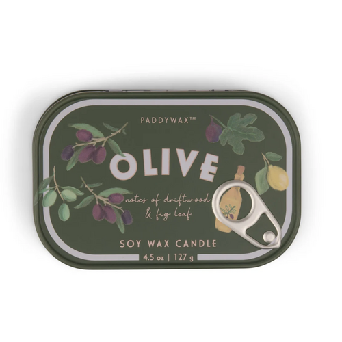 Bistro Olive Printed Tin Candle 4.5oz