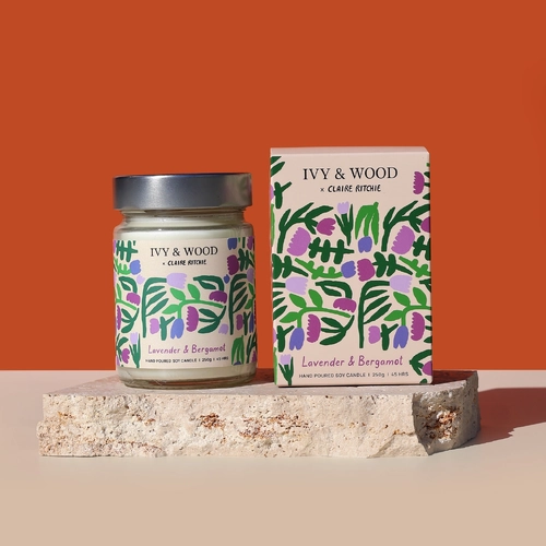 Lavender & Bergamot Soy Candle/ Bloom x Claire Ritchie