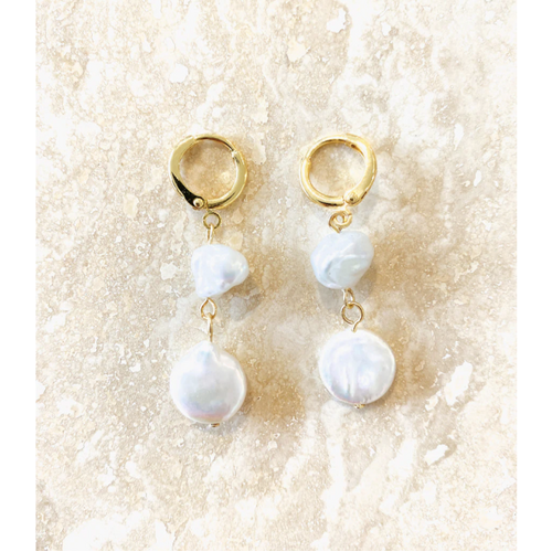 Aura Pearl 18K Gold Plated Earrings