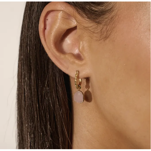 Airin Stone 18K Gold Plated Earrings in Pink