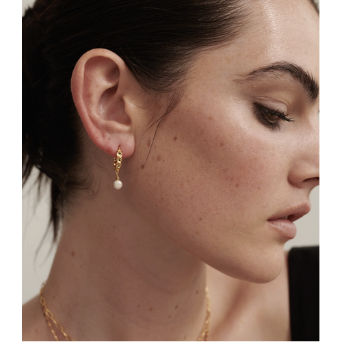 Vintage Pearl Drop Gold Plated Earrings