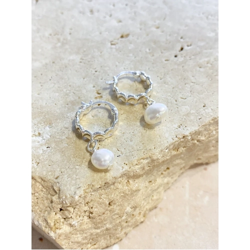Vintage Pearl Drop Silver Plated Earrings