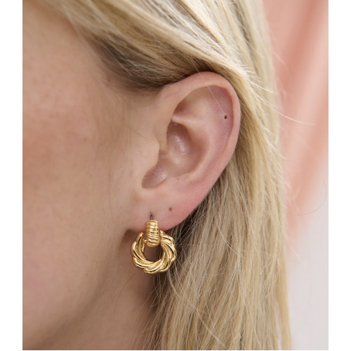 Circle Drop 18K gold Plated Earrings