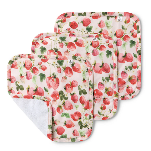 Organic Wash Cloths- Strawberry