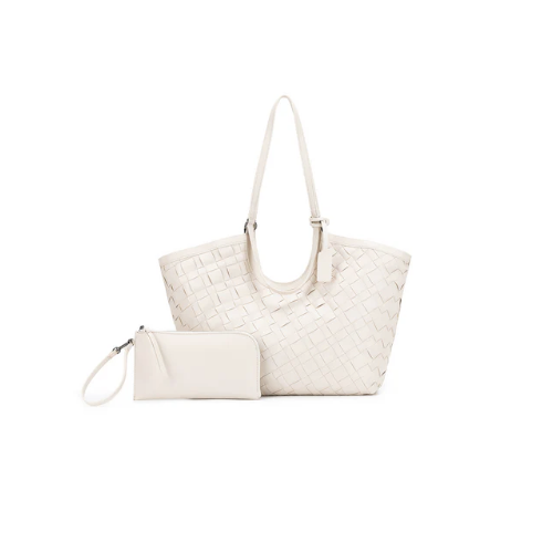 Solana Woven Handbag White