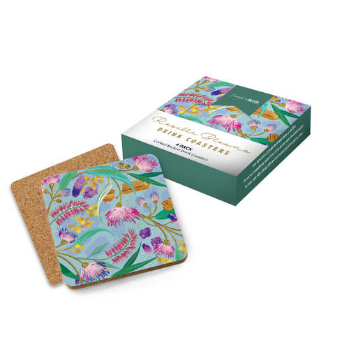 Rosella Blooms Coasters Set/4