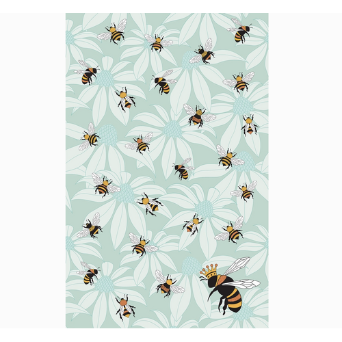 Flower Bees Tea Towel