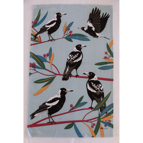 Magpies Tea Towel