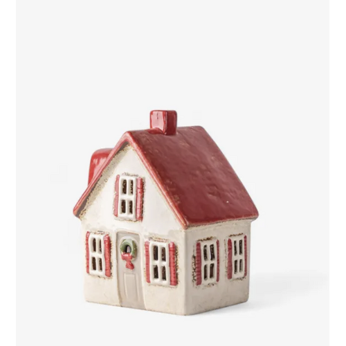 Alsace Tealight Cottage Cream w Shutters